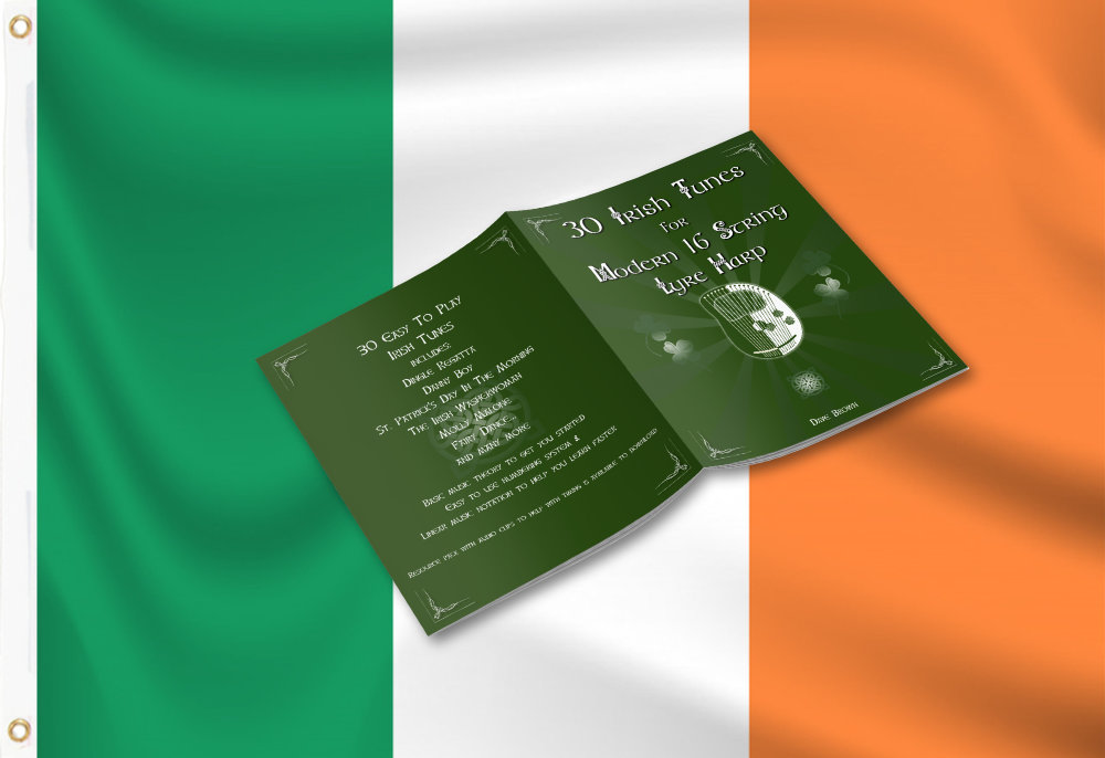 open book on irish flag background